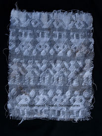 Fragment of a textile used to teach picb'il weaving to young girls in a Q'eqchi' family in Alta Verapaz.